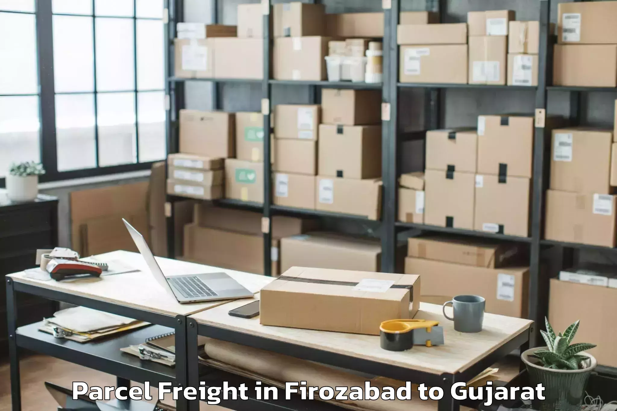 Easy Firozabad to Gujarat Ayurved University Jam Parcel Freight Booking